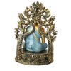 Estátua de Buda tailandês em trono ornamentado com 21cm