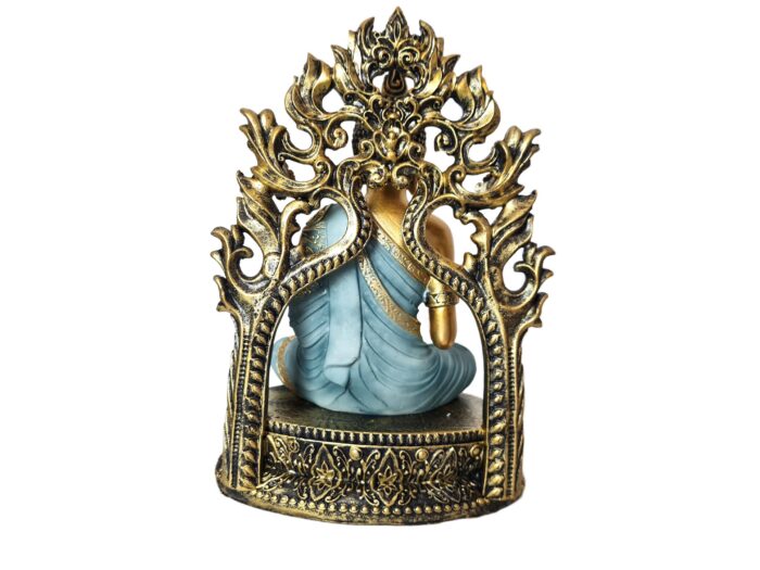 Estátua de Buda tailandês em trono ornamentado com 21cm