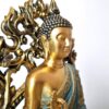 Estátua de Buda tailandês em trono ornamentado com 21cm