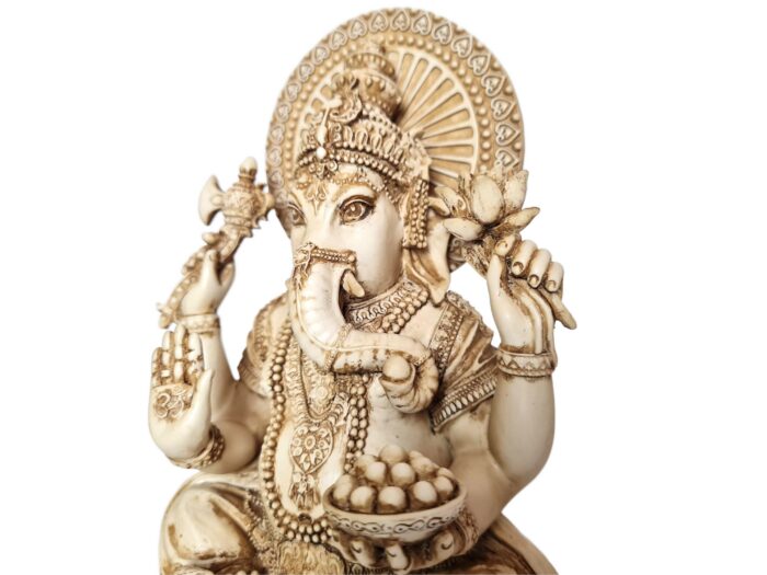 Estátua de Deus Ganesha Marfim by Veronese Design 17cm