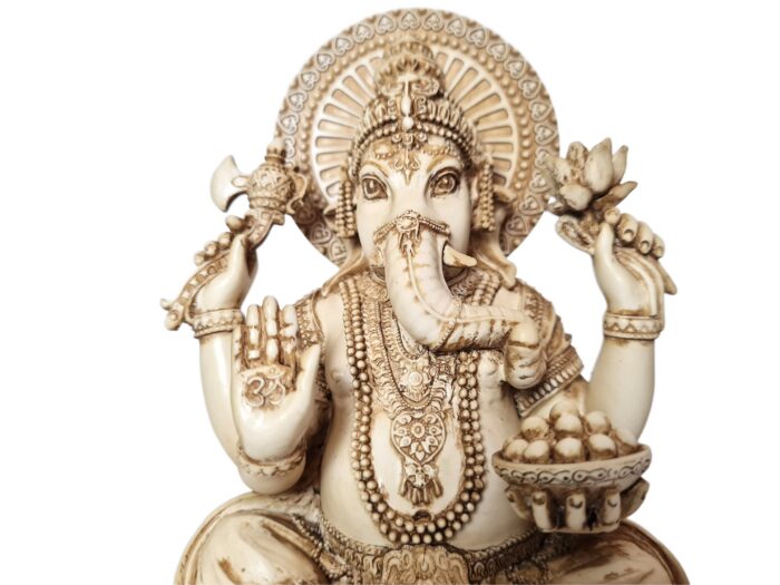 Estátua de Deus Ganesha Marfim by Veronese Design 17cm