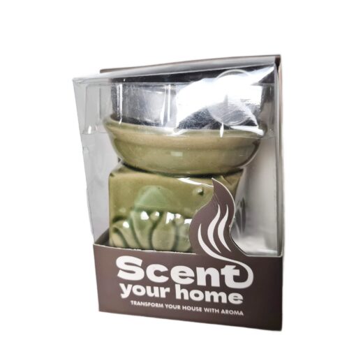 kit Presente de Rechaud Difusor a base de vela design lótus verde
