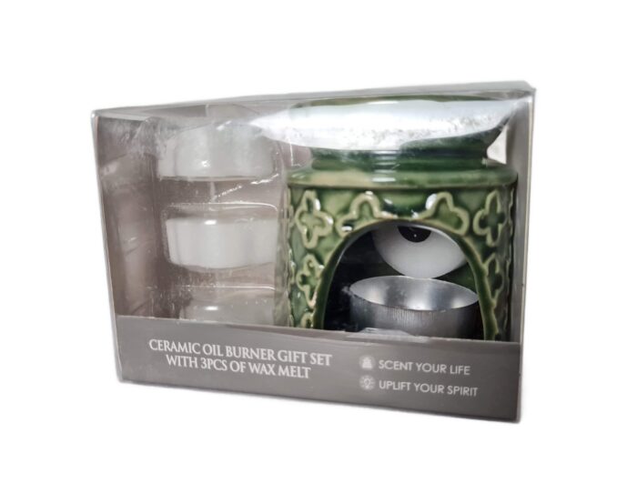 20261014_232157 rechaud de cerâmica verde com pastilhas perfumadas