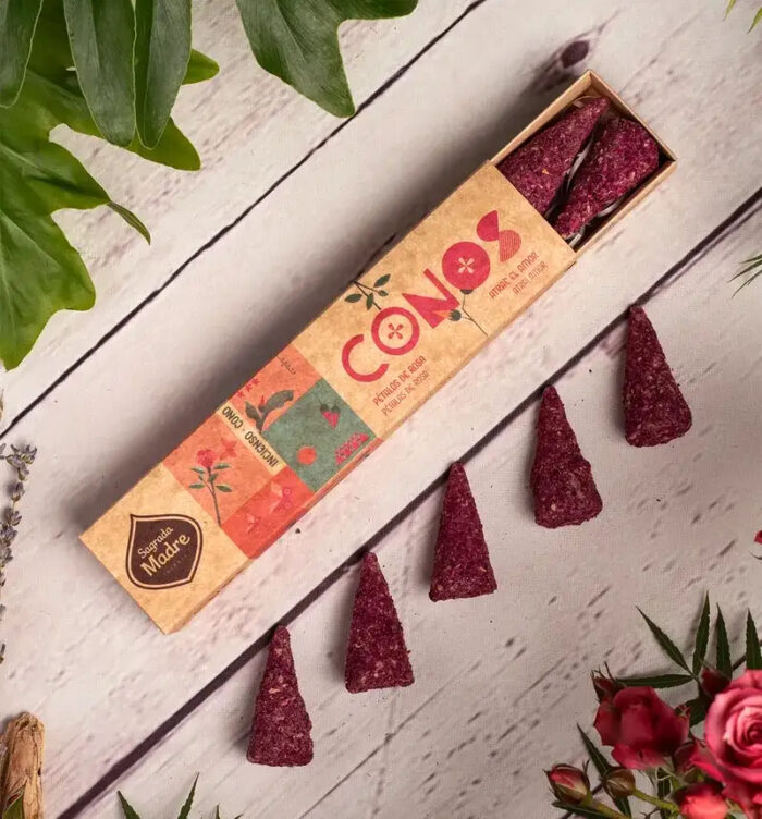 Incenso em Cone Sagrada Madre – Pétalas de Rosa