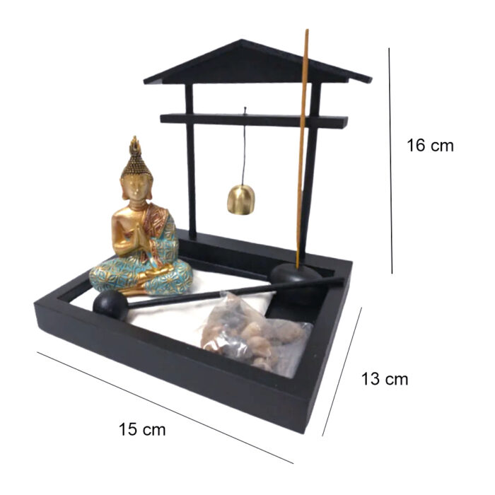 Jardim Zen de Buda para decoração e relaxamento 15cm