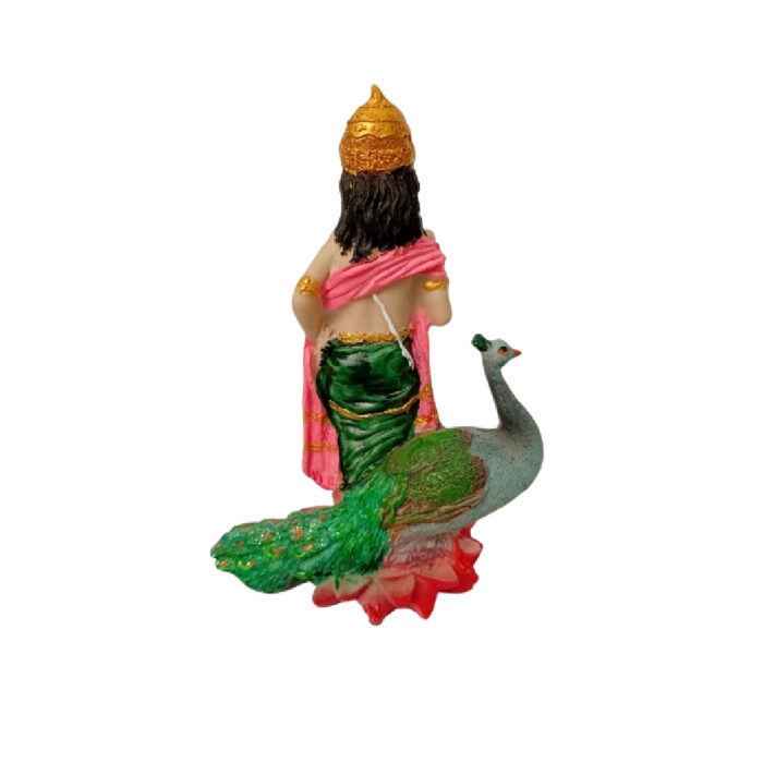 Krishna em estátua de resina colorida 14cm
