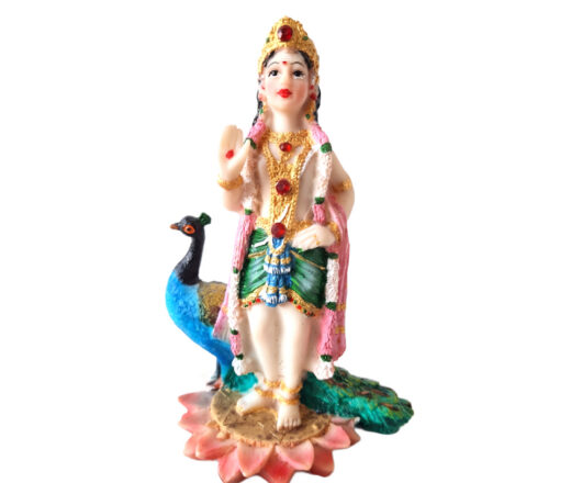 Krishna em estátua de resina colorida 14cm