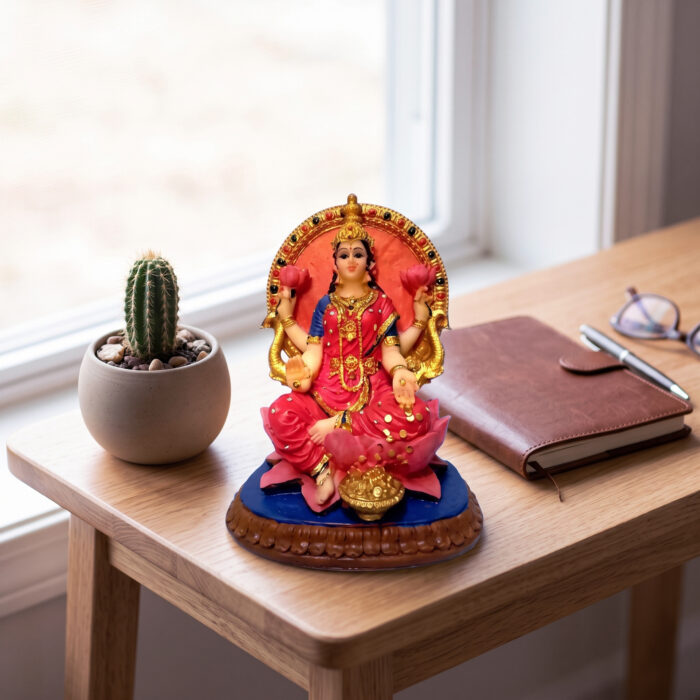 lakshmi 13cm colorida em resina