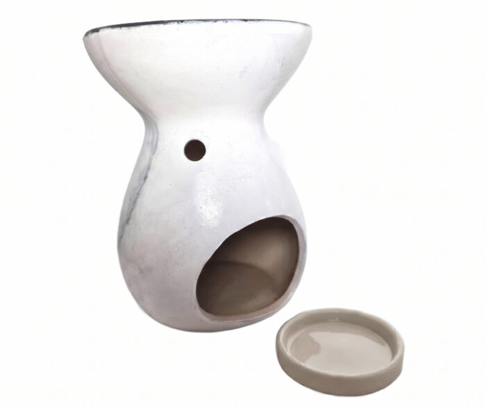 rechaud vaso 12cm branco e preto rústico para usar com vela e essências rechaud vaso 12cm para usar com essencias e vela